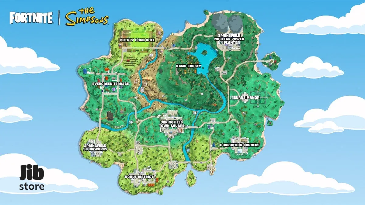 تمام لوکیشن‌های NPCهای فصل The Simpsons در فورتنایت مشخص شد!
