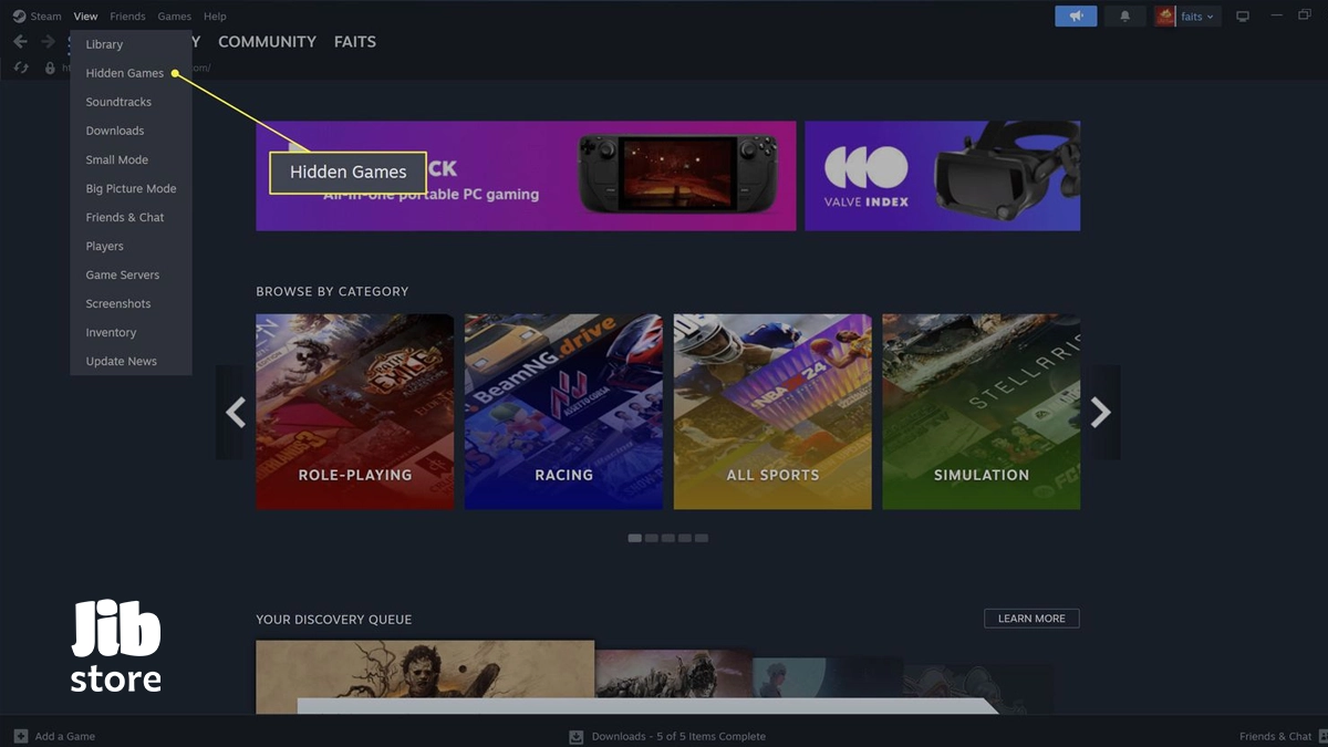 How to Unhide Games on Steam
